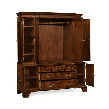 Large Gentleman's Mahogany Wardrobe with Drawers