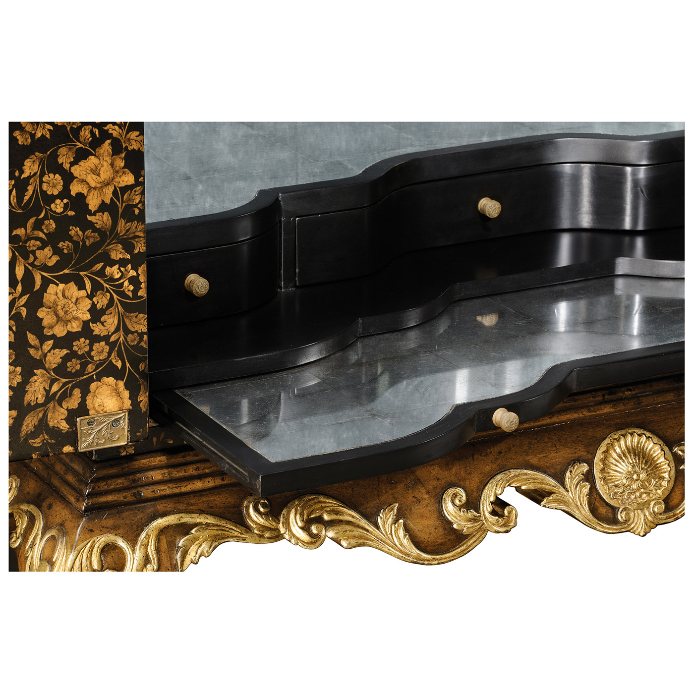 Black Chinoiserie Drinks Cabinet