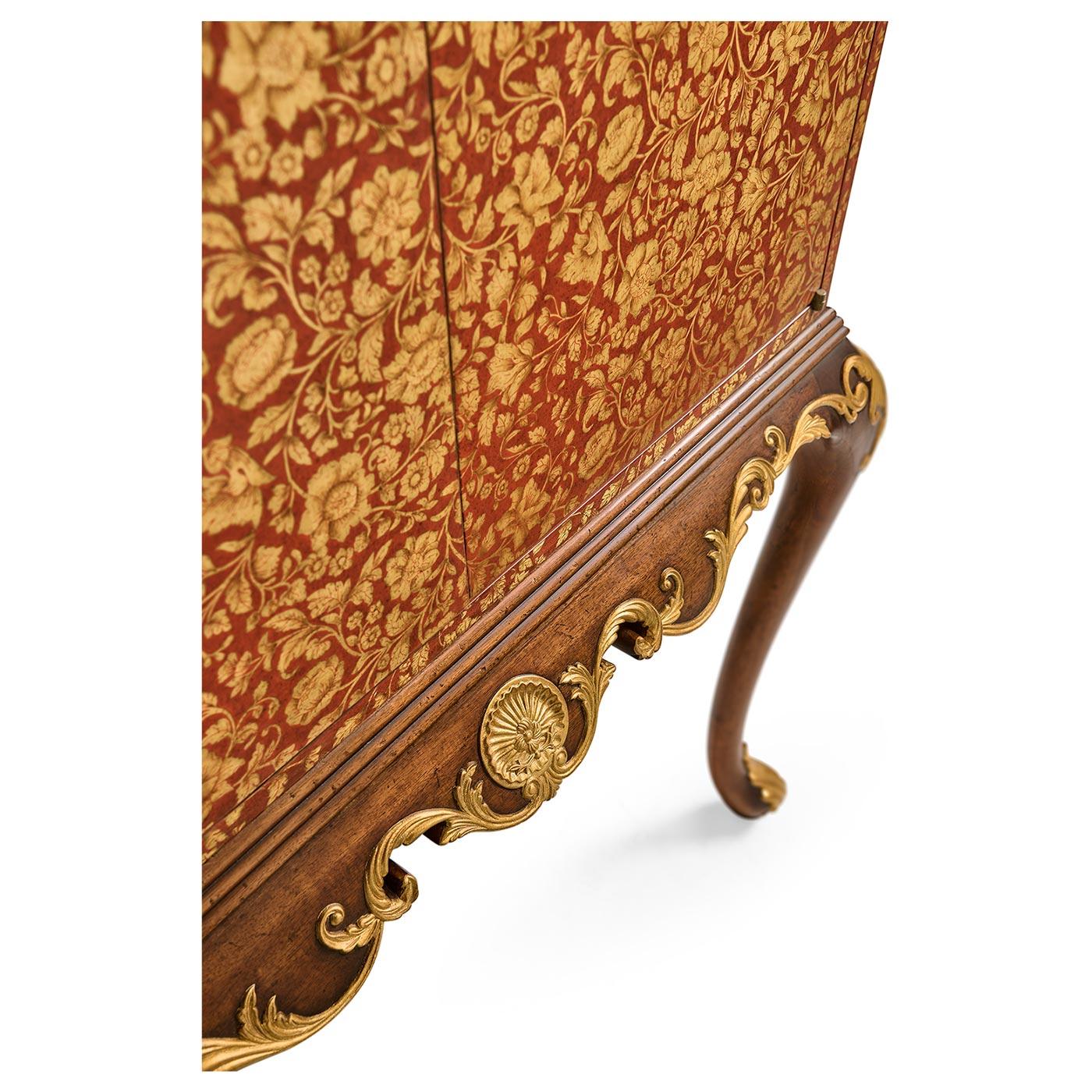 Red Chinoiserie Drinks Cabinet