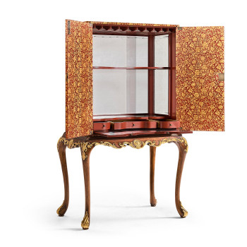 Red Chinoiserie Drinks Cabinet