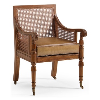 Walnut Caned Bergere Chair