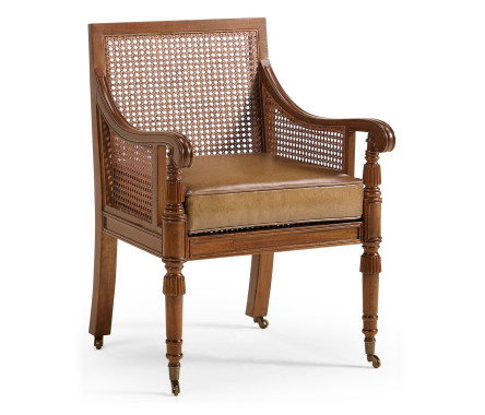 Walnut Caned Bergere Chair