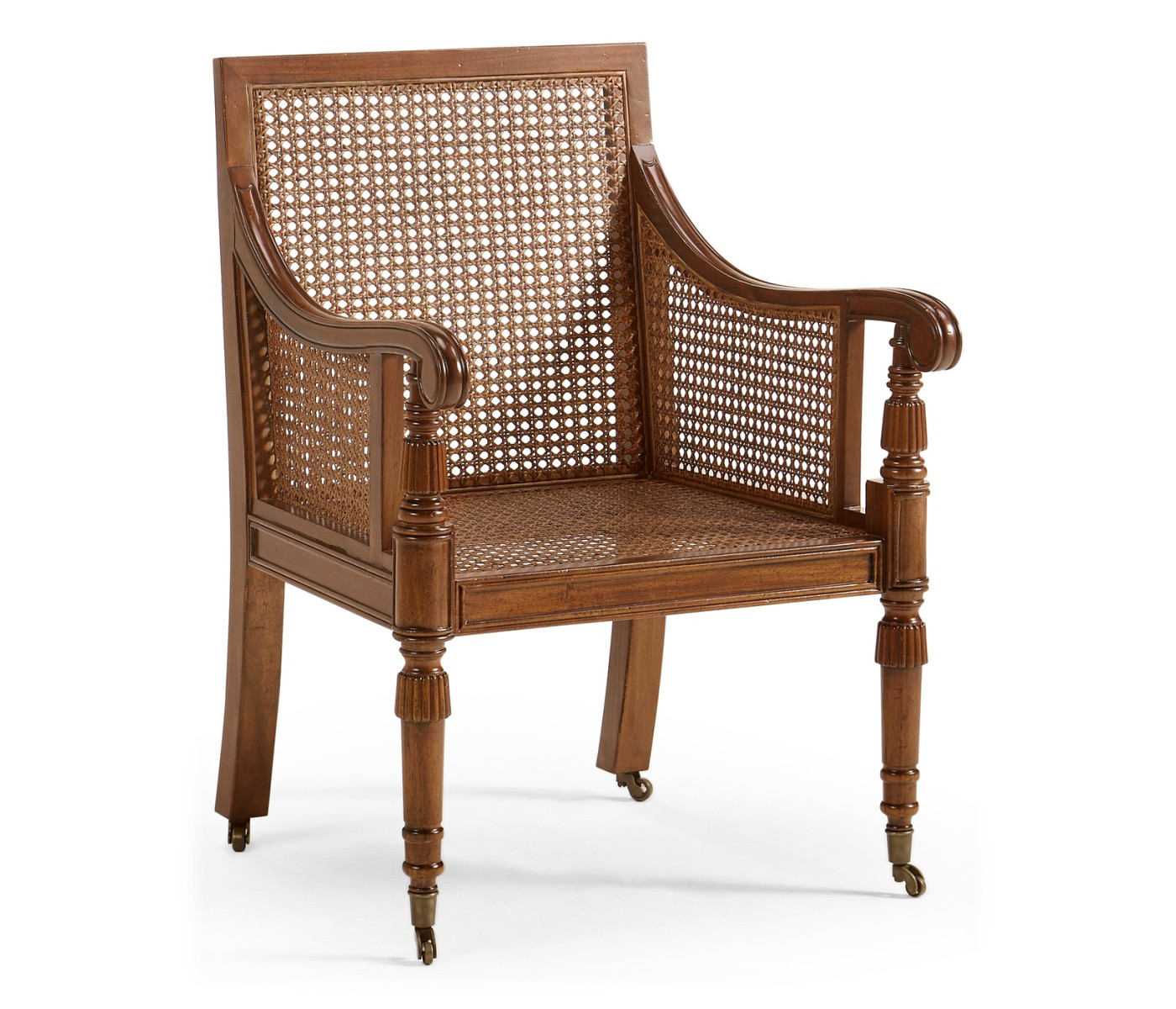Walnut Caned Bergere Chair
