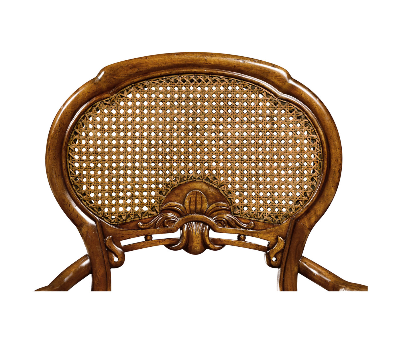 French Style Salon Arm Chair with Caned Back