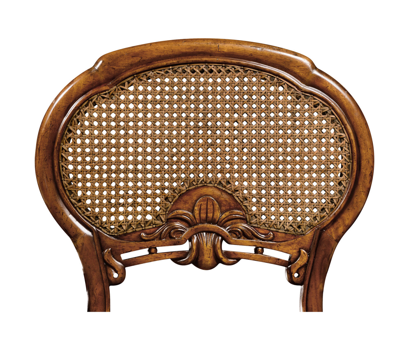 French Style Salon Side Chair with Caned Back