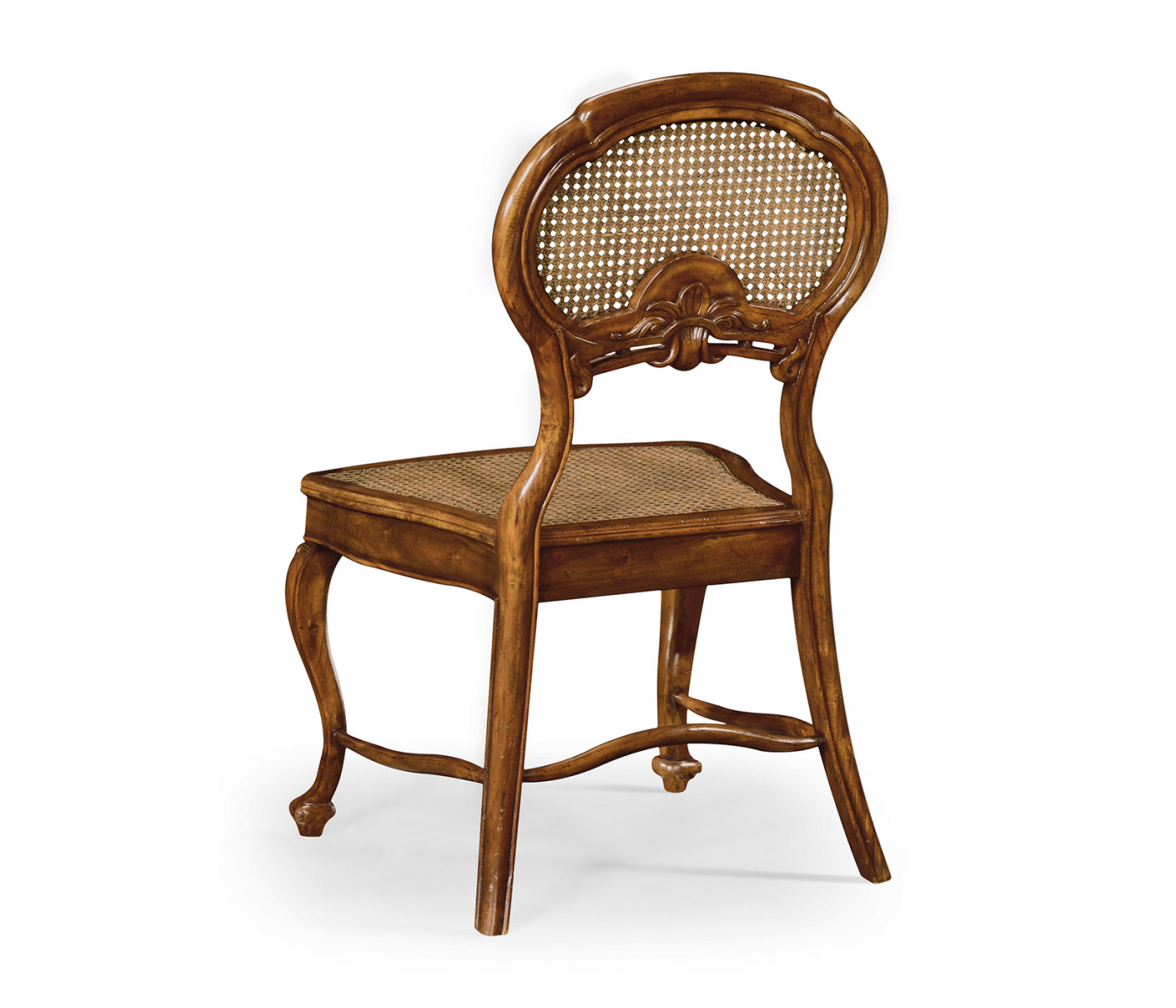 French Style Salon Side Chair with Caned Back