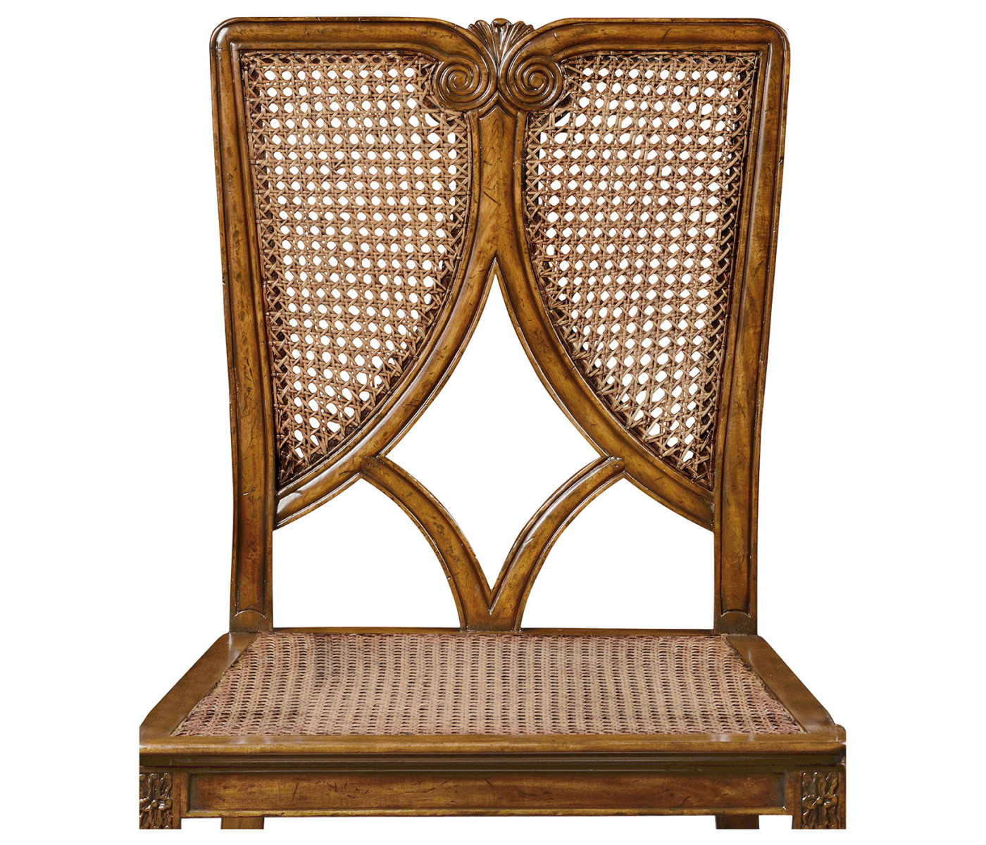 Continental Side Chair with Panelled Caned Back