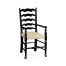Traditional Ladderback Black Painted Dining Arm Chair