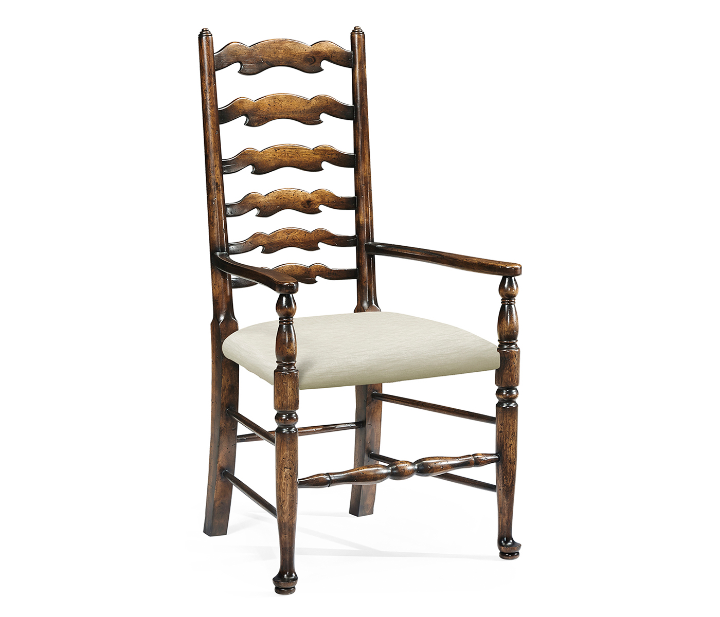 Casual Ladderback Golden Ale Dining Arm Chair