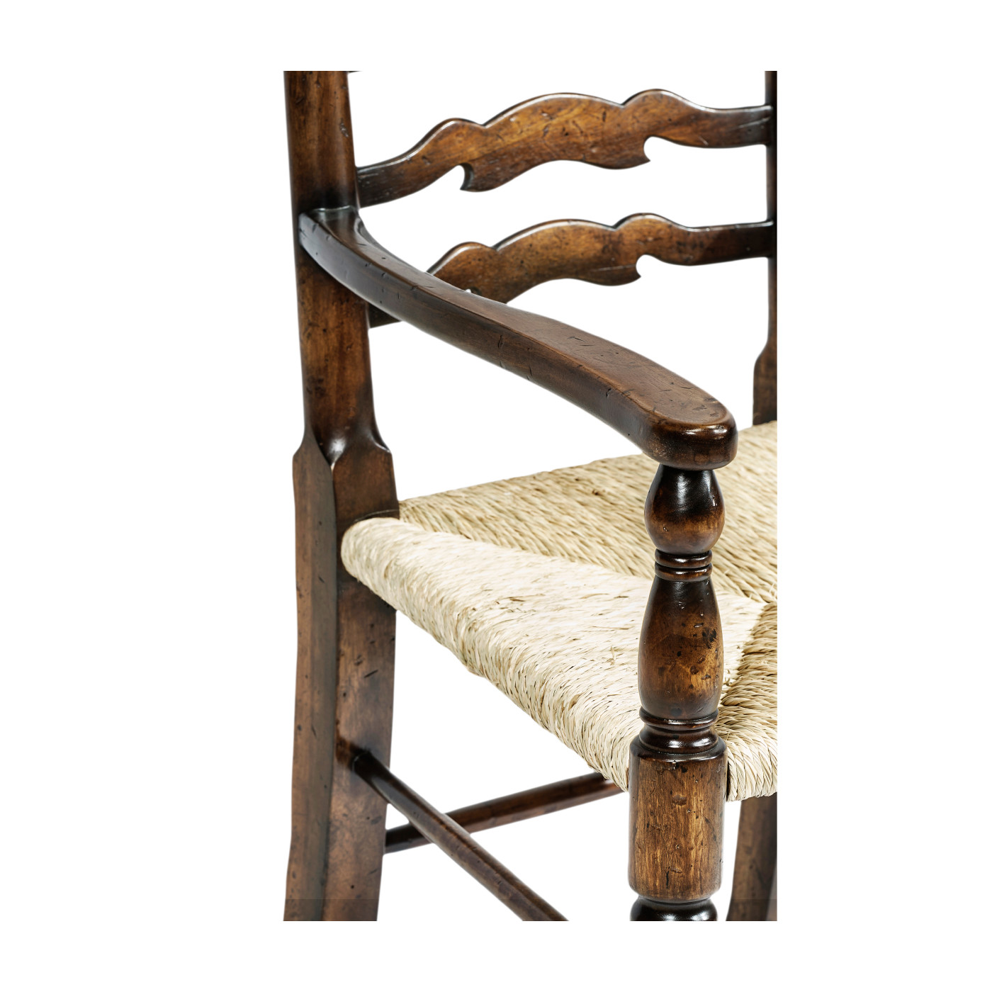 Casual Ladderback Golden Ale Dining Arm Chair
