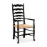 Traditional Ladderback Honey Black Painted Dining Arm Chair