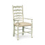 Traditional Ladderback White Painted Dining Arm Chair