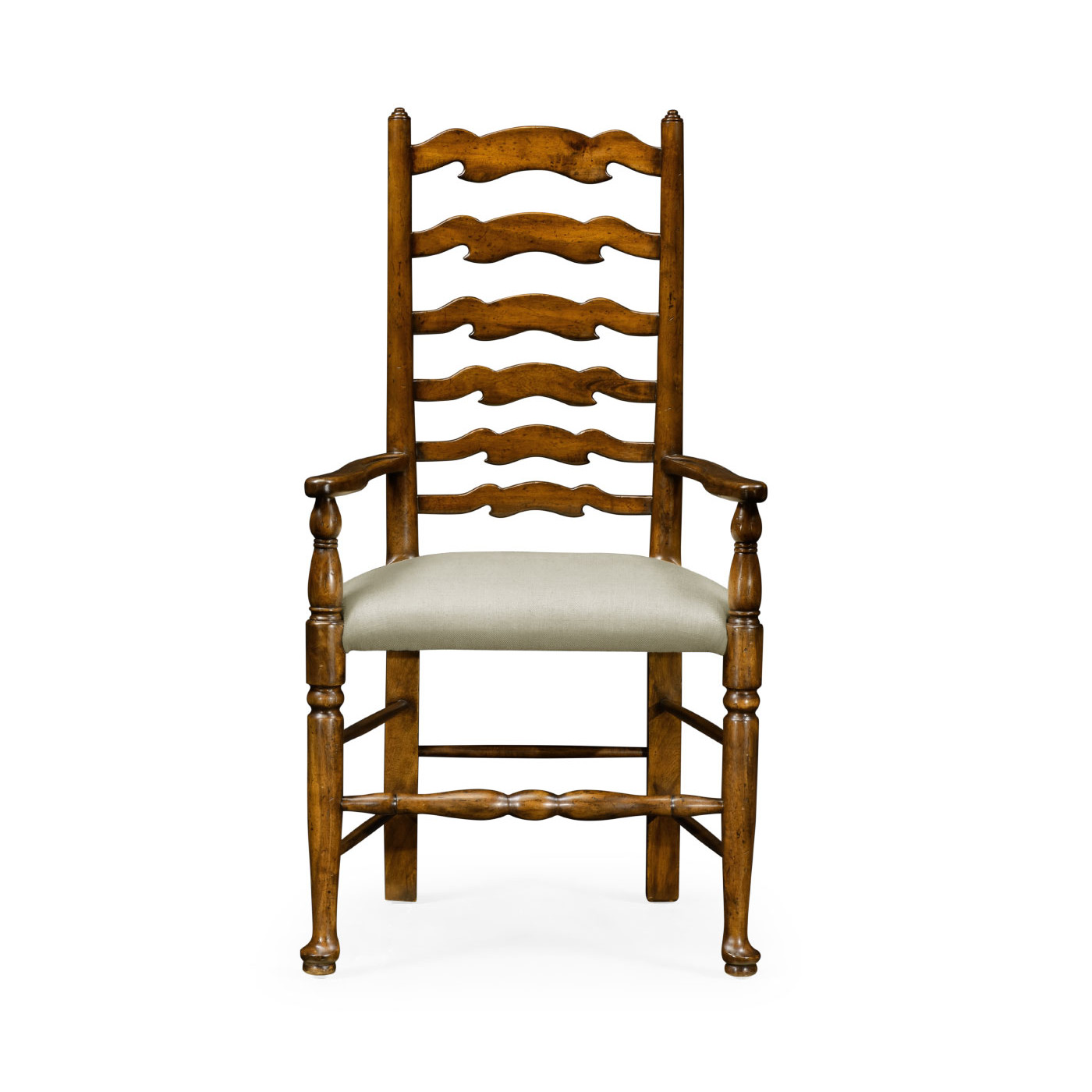 Traditional Ladderback Walnut Dining Arm Chair