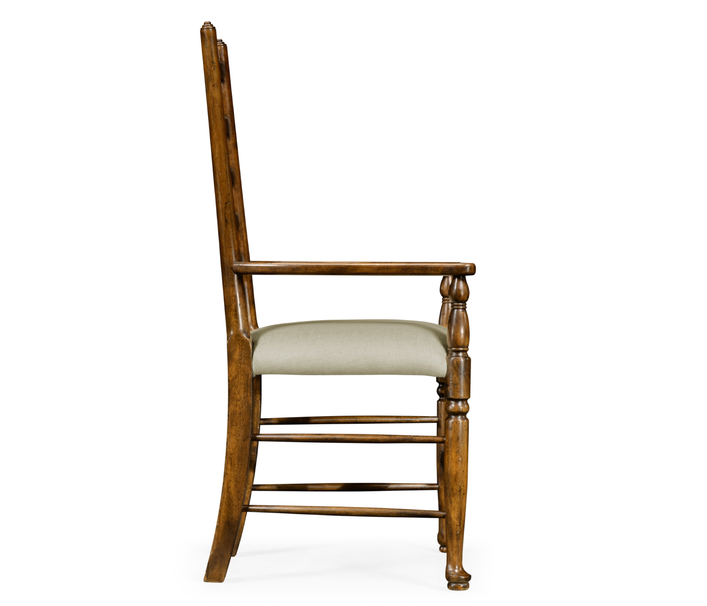 Traditional Ladderback Walnut Dining Arm Chair
