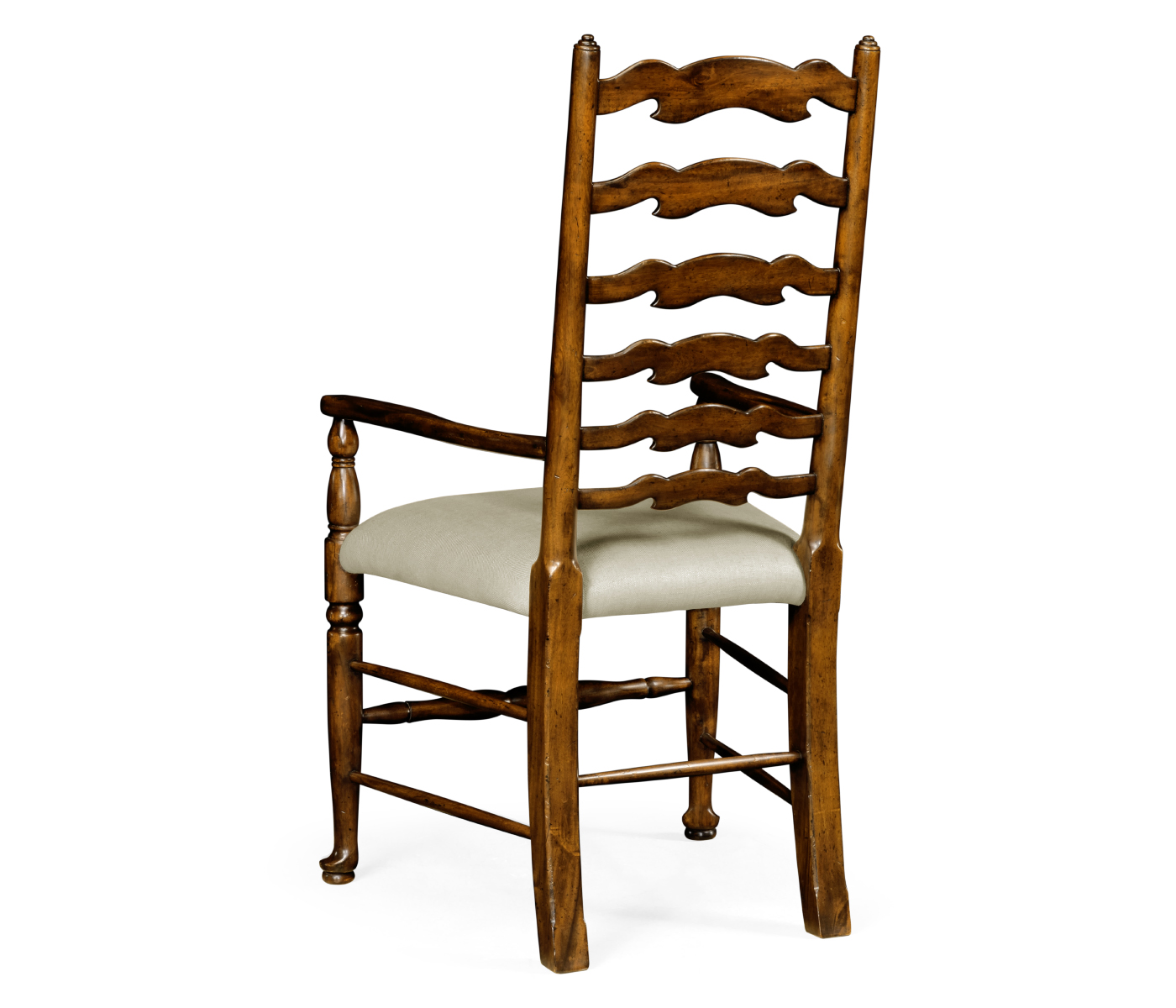Traditional Ladderback Walnut Dining Arm Chair