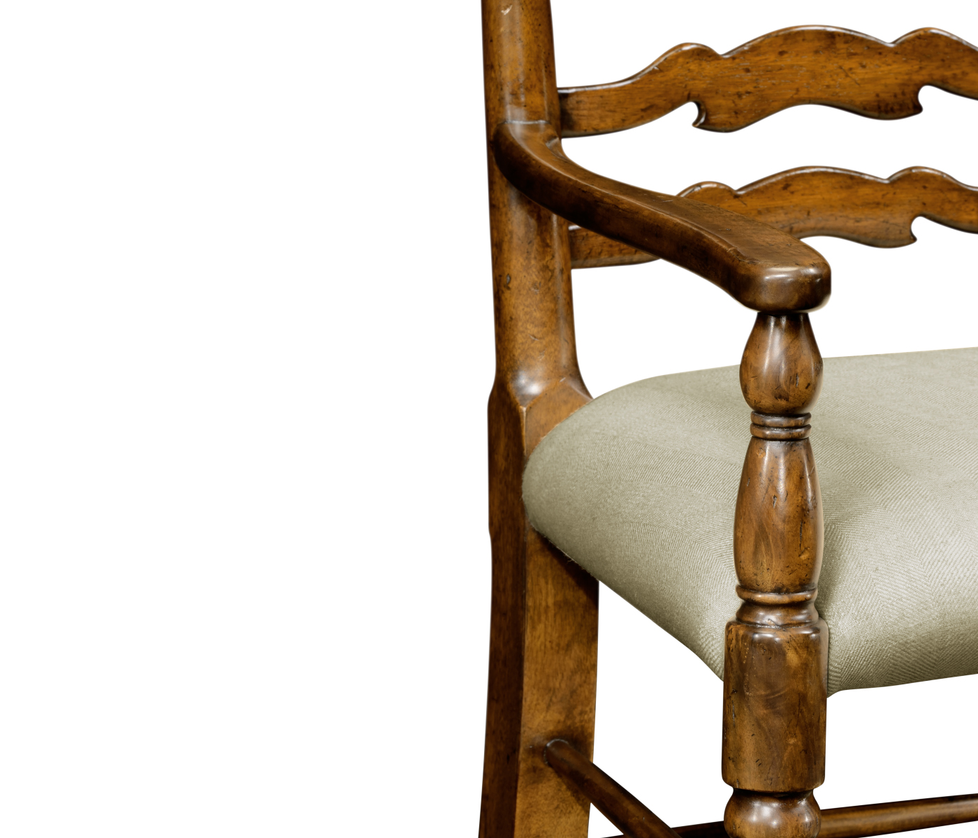 Traditional Ladderback Walnut Dining Arm Chair