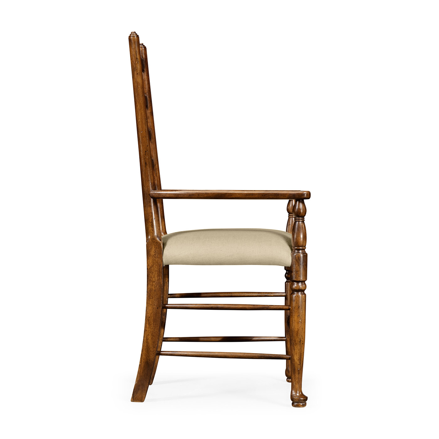Traditional Ladderback Walnut Dining Arm Chair