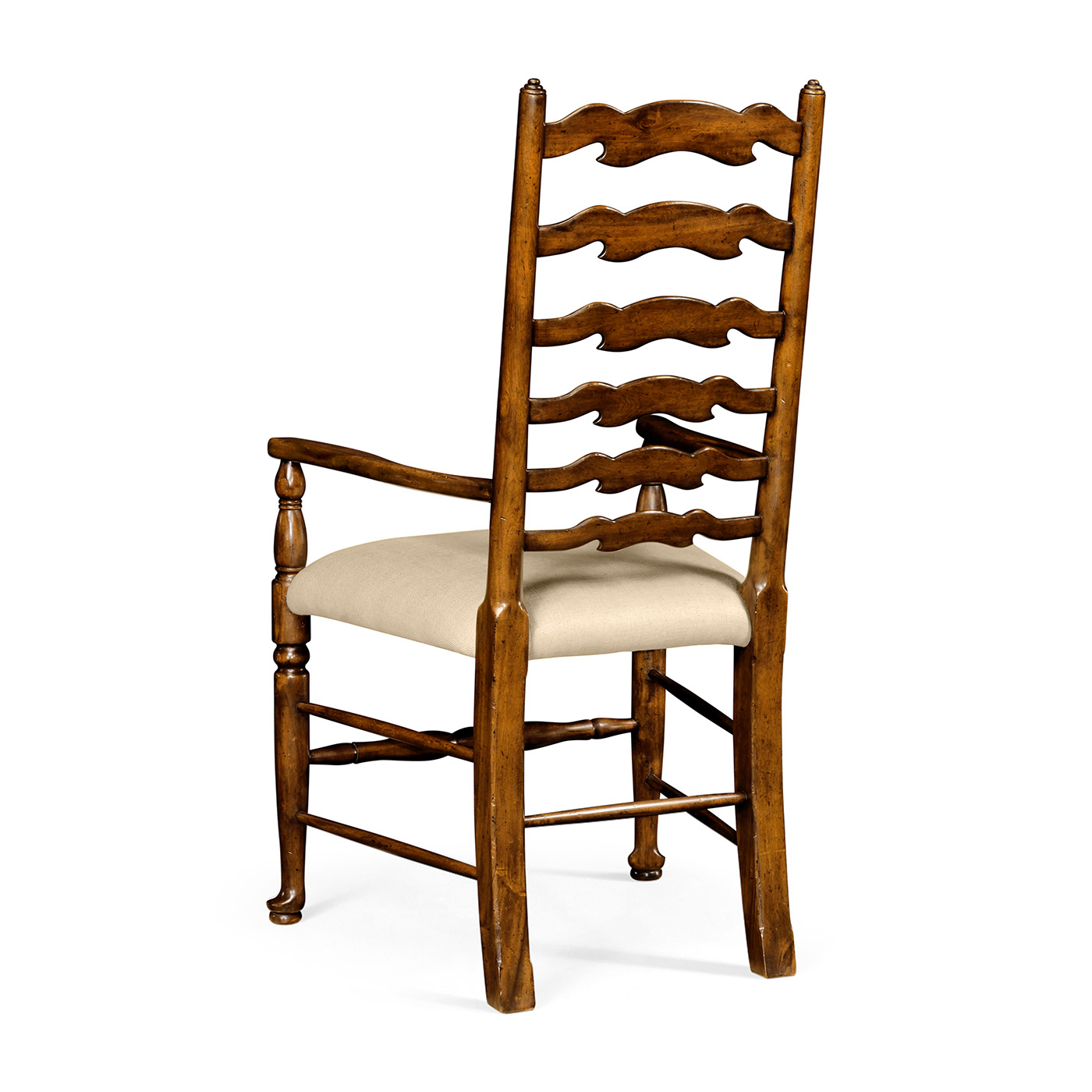 Traditional Ladderback Walnut Dining Arm Chair