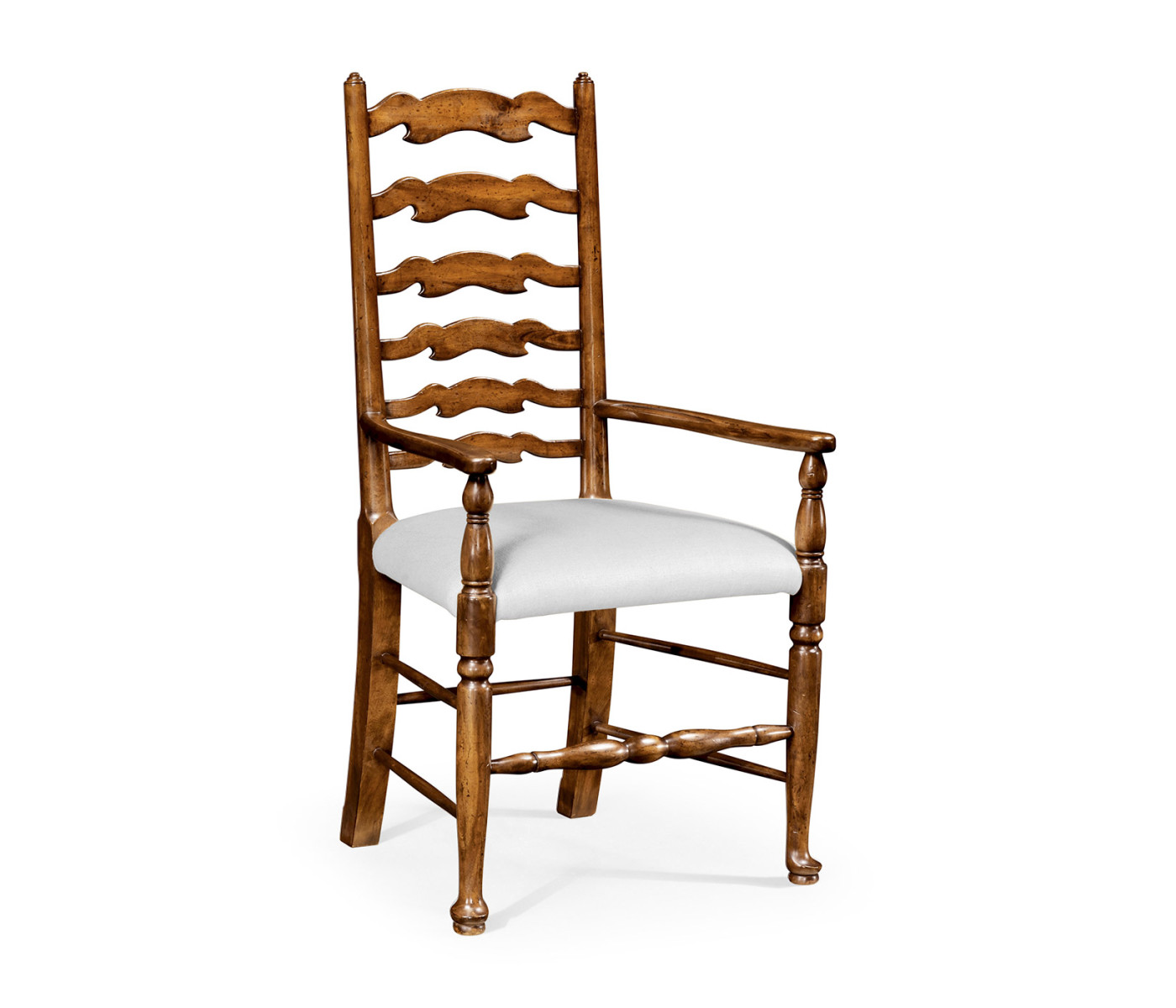 Traditional Ladderback Walnut Dining Arm Chair