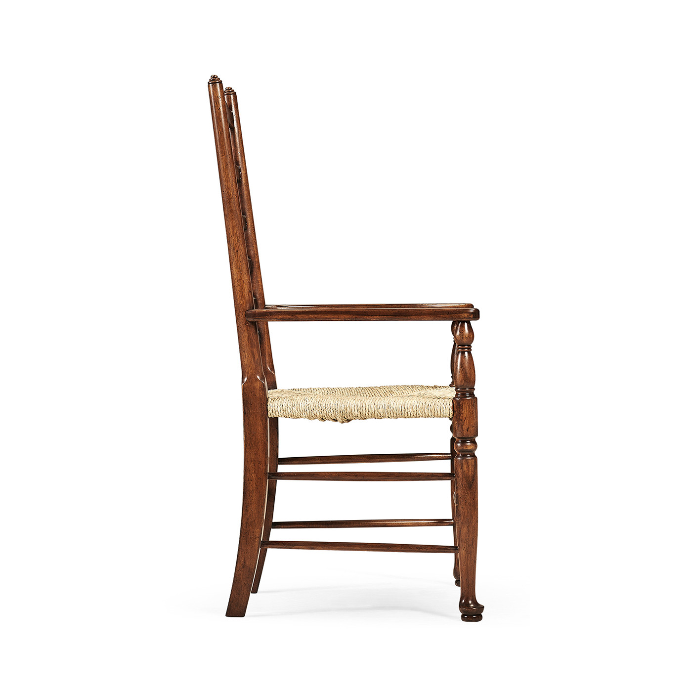 Traditional Ladderback Walnut Dining Arm Chair