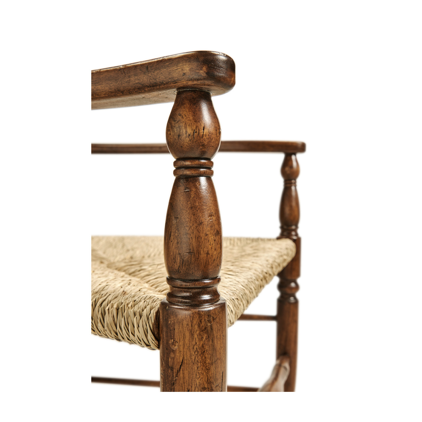 Traditional Ladderback Walnut Dining Arm Chair