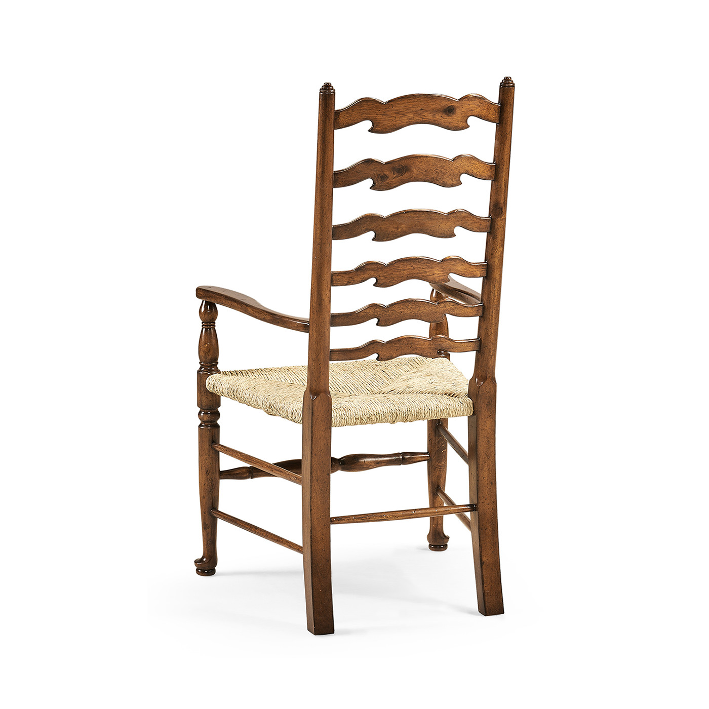 Traditional Ladderback Walnut Dining Arm Chair