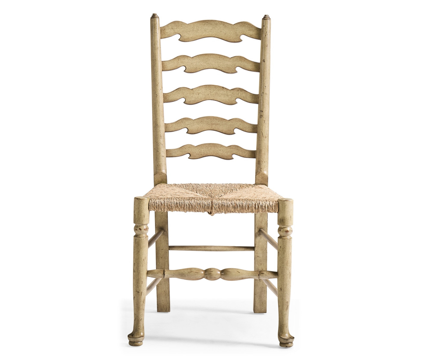 Traditional Ladderback Grey Painted Dining Side Chair