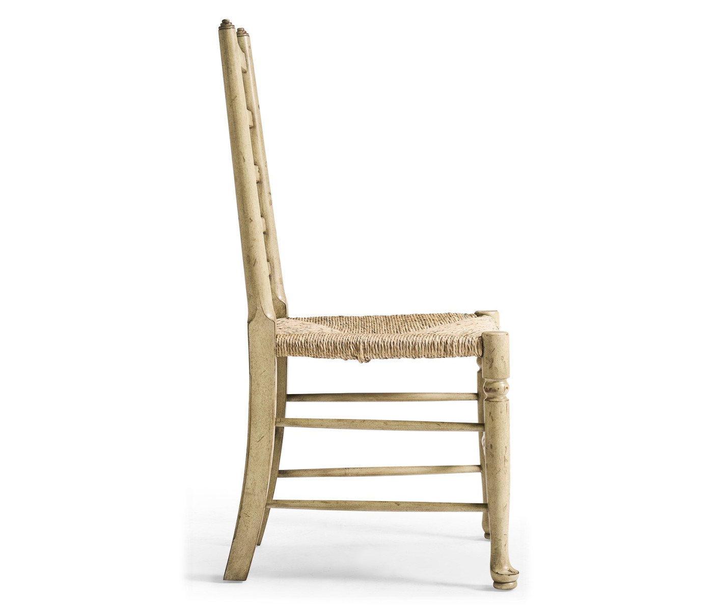 Traditional Ladderback Grey Painted Dining Side Chair