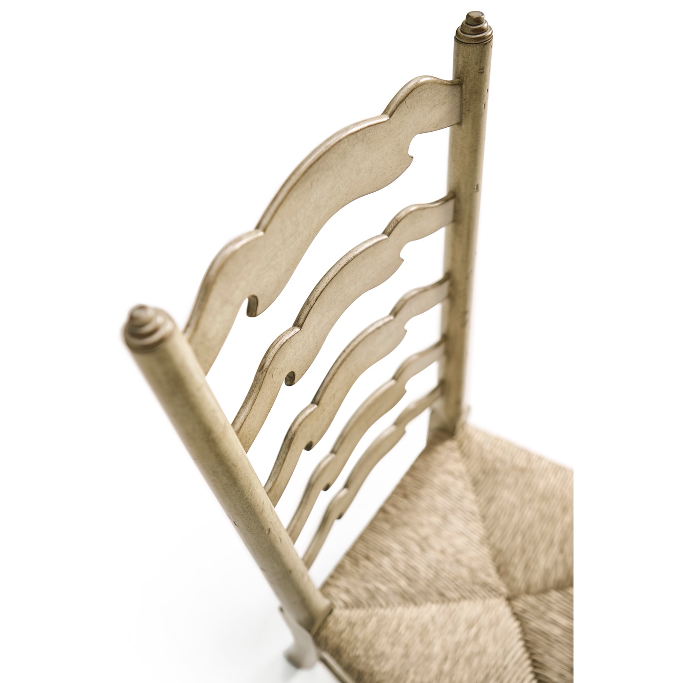 Traditional Ladderback Grey Painted Dining Side Chair