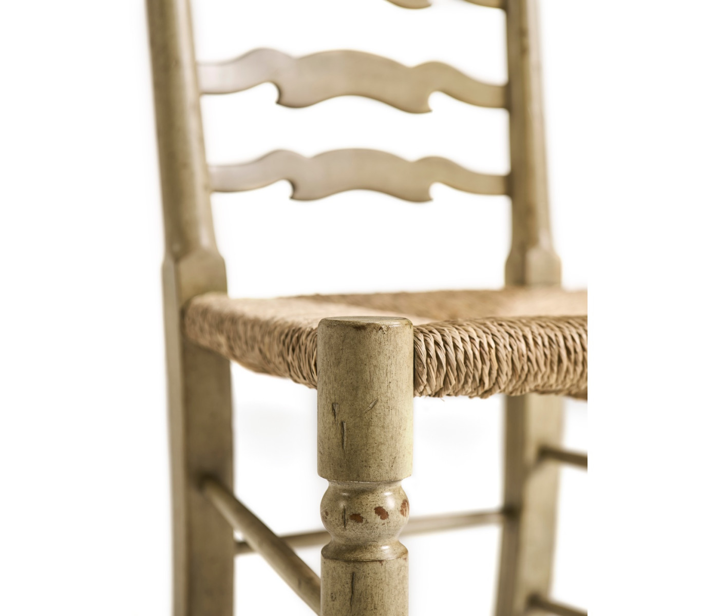 Traditional Ladderback Grey Painted Dining Side Chair
