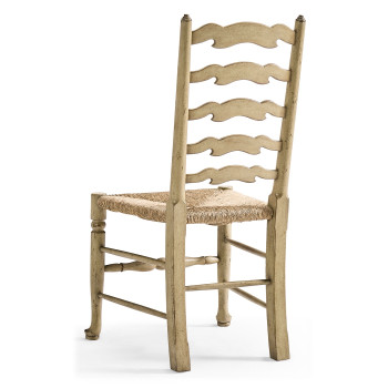 Traditional Ladderback Grey Painted Dining Side Chair