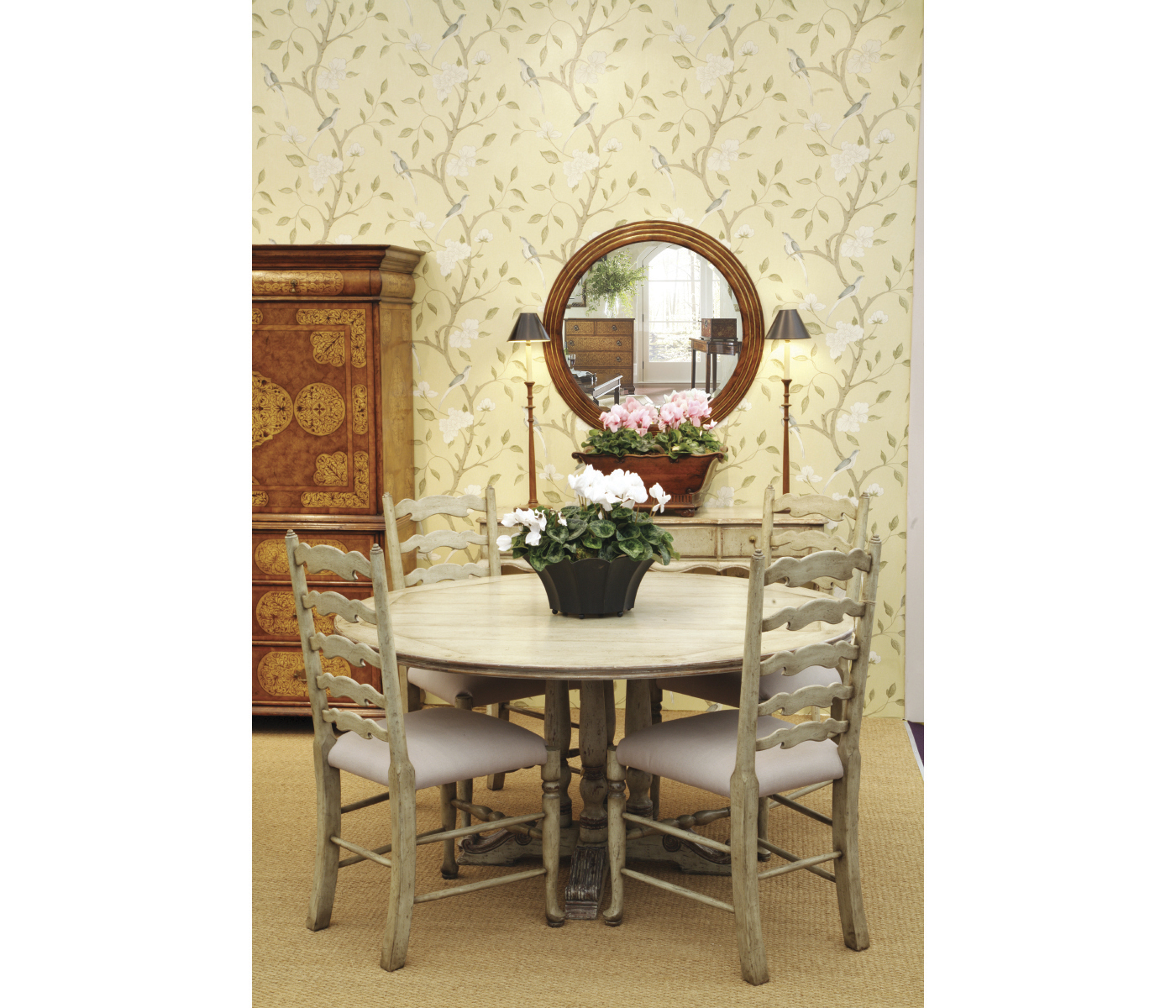 Traditional Ladderback Honey Black Dining Side Chair