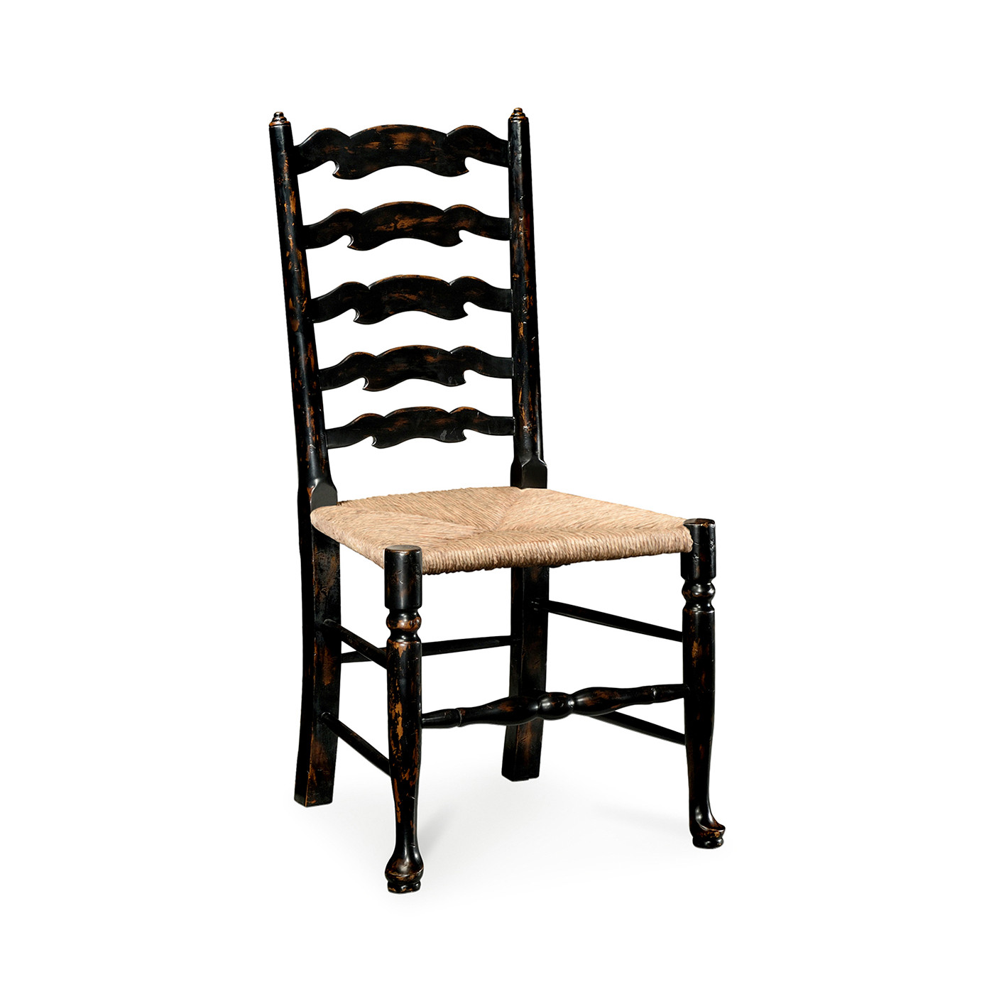 Traditional Ladderback Honey Black Dining Side Chair