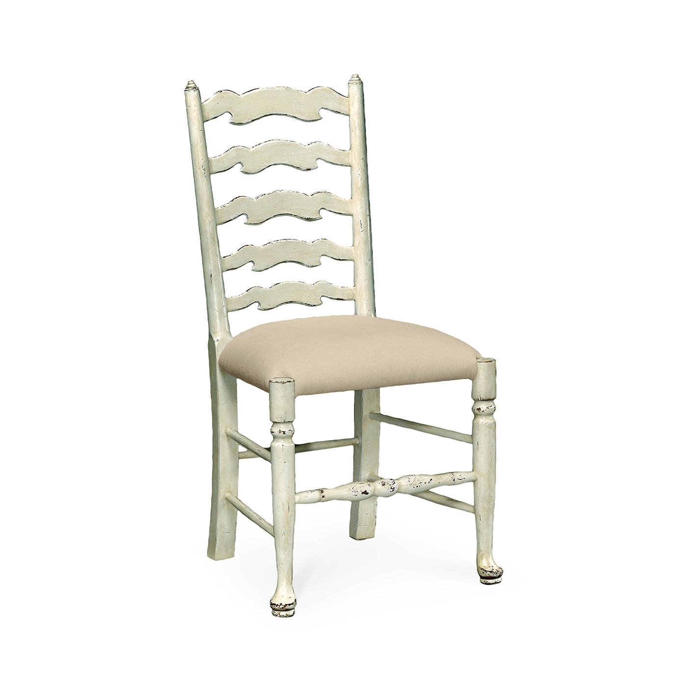 Traditional Ladderback White Painted Dining Side Chair