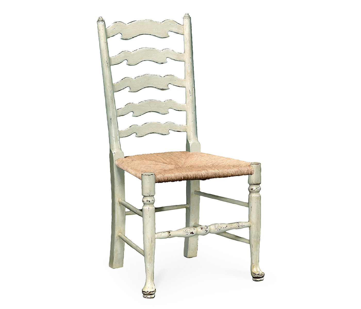 Traditional Ladderback White Painted Dining Side Chair