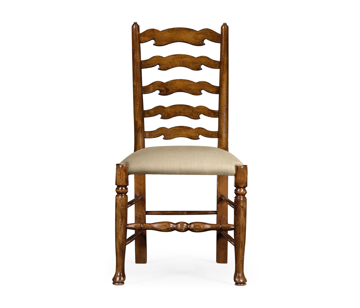Traditional Ladderback Walnut Dining Side Chair