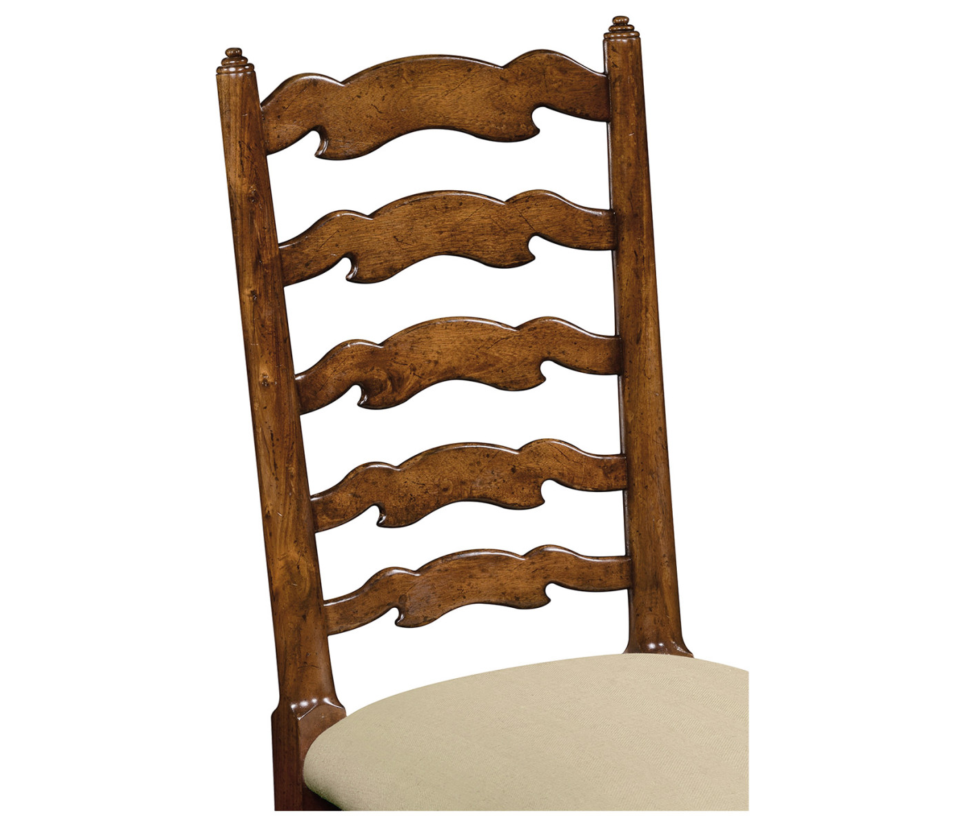 Traditional Ladderback Walnut Dining Side Chair
