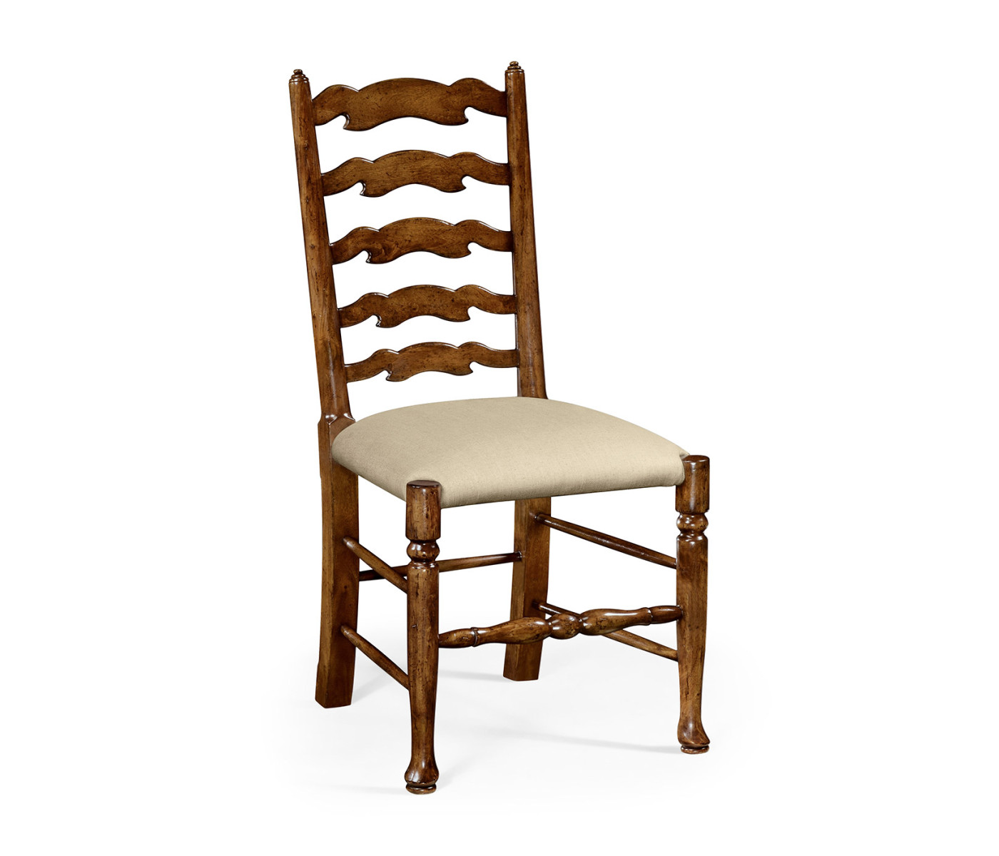 Traditional Ladderback Walnut Dining Side Chair