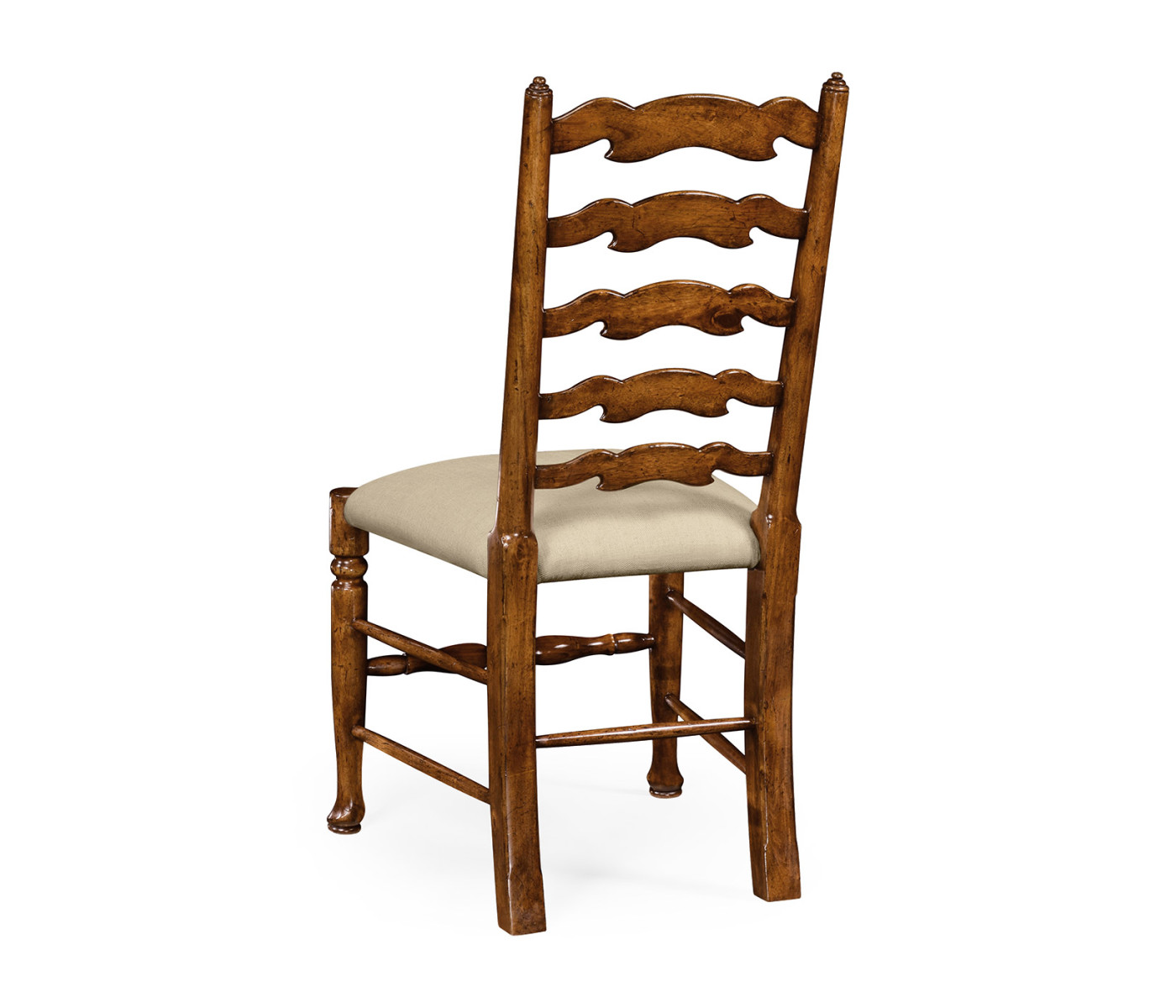 Traditional Ladderback Walnut Dining Side Chair