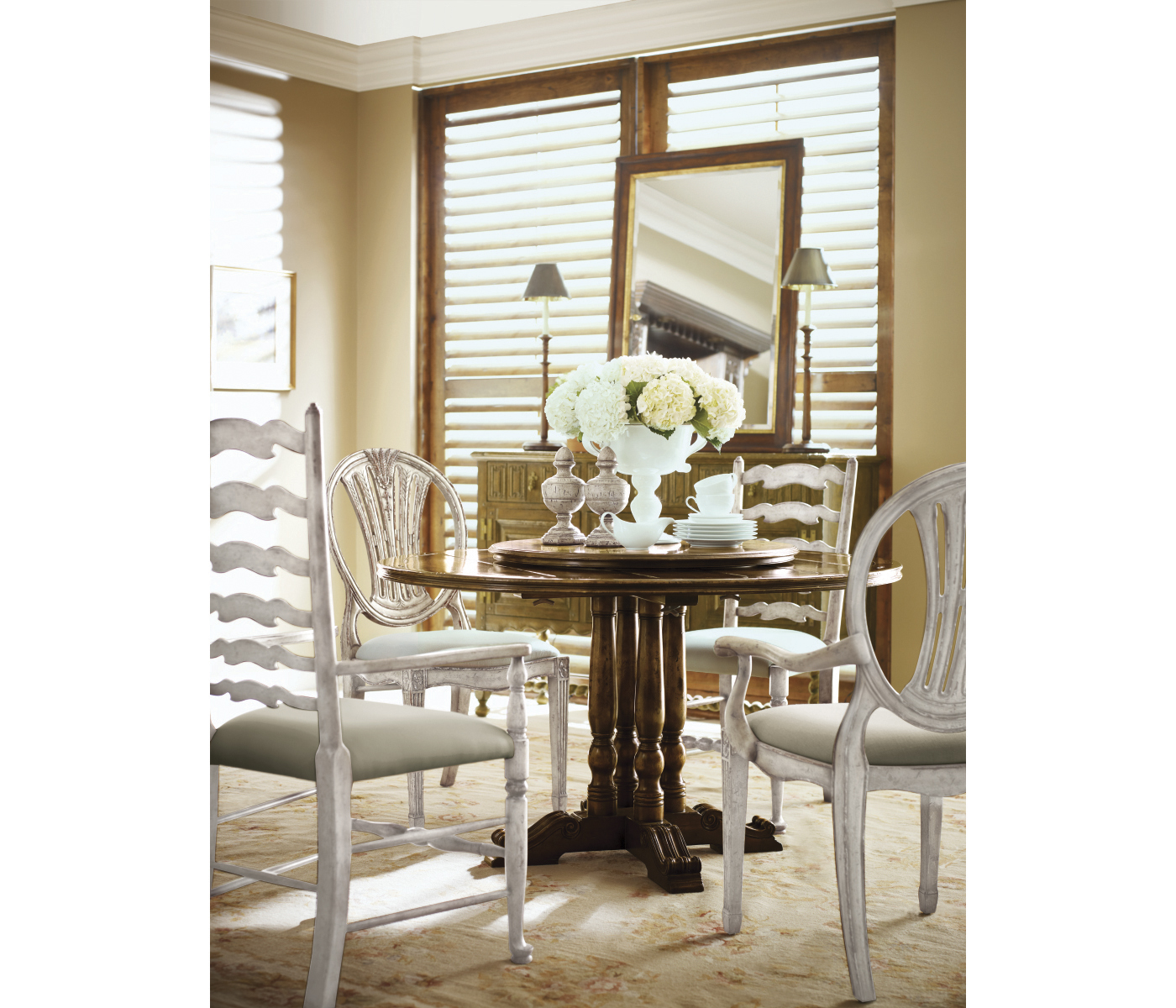 Traditional Ladderback Walnut Dining Side Chair