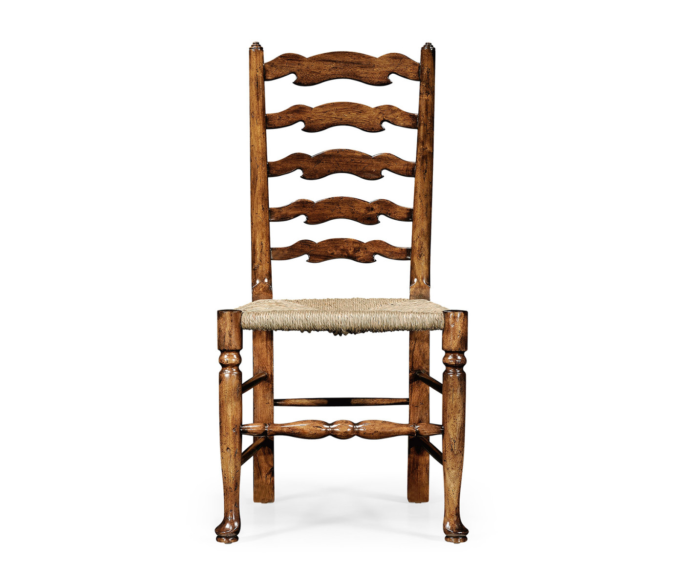 Traditional Ladderback Walnut Dining Side Chair