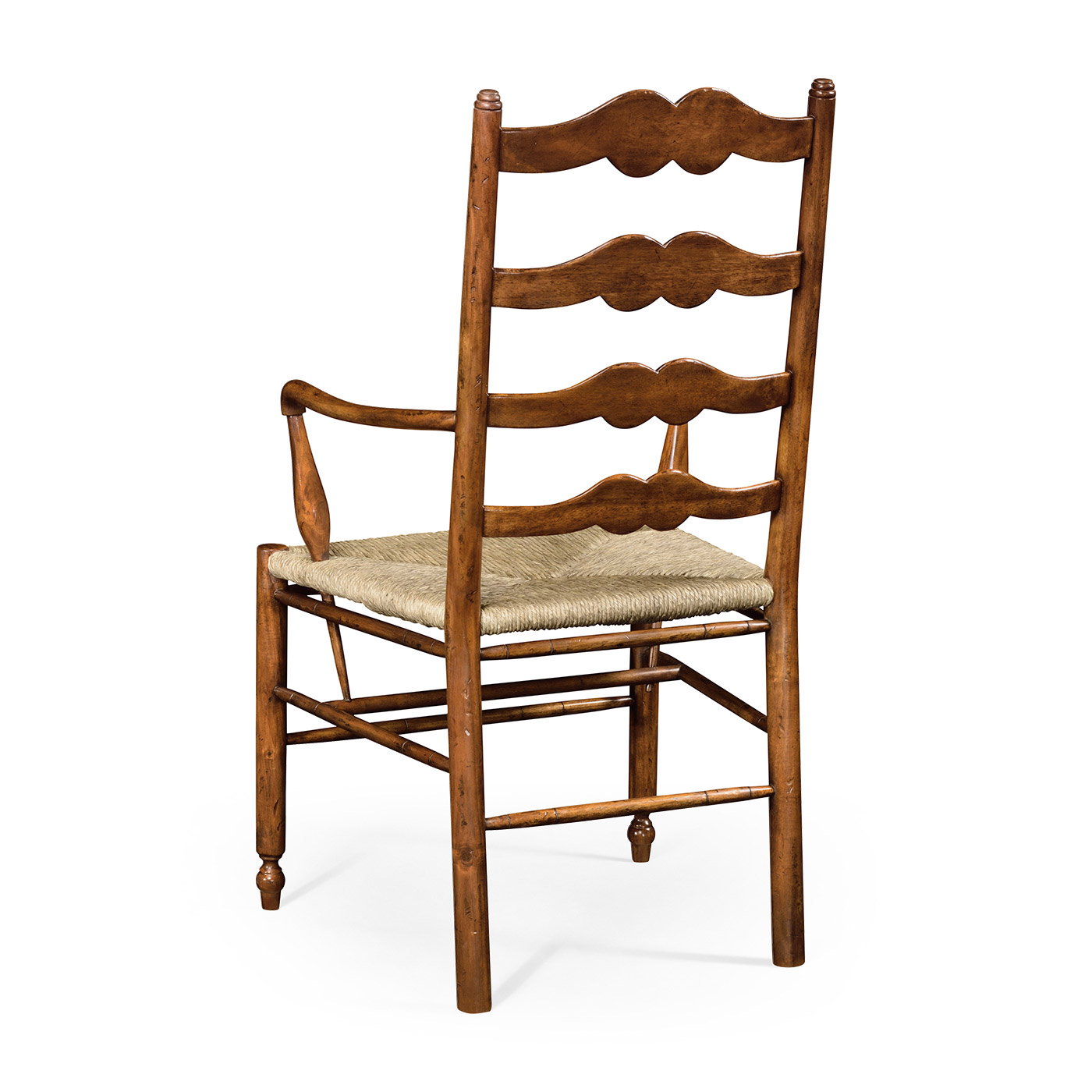Ladder Back Country Arm Chair with Rushed Seat