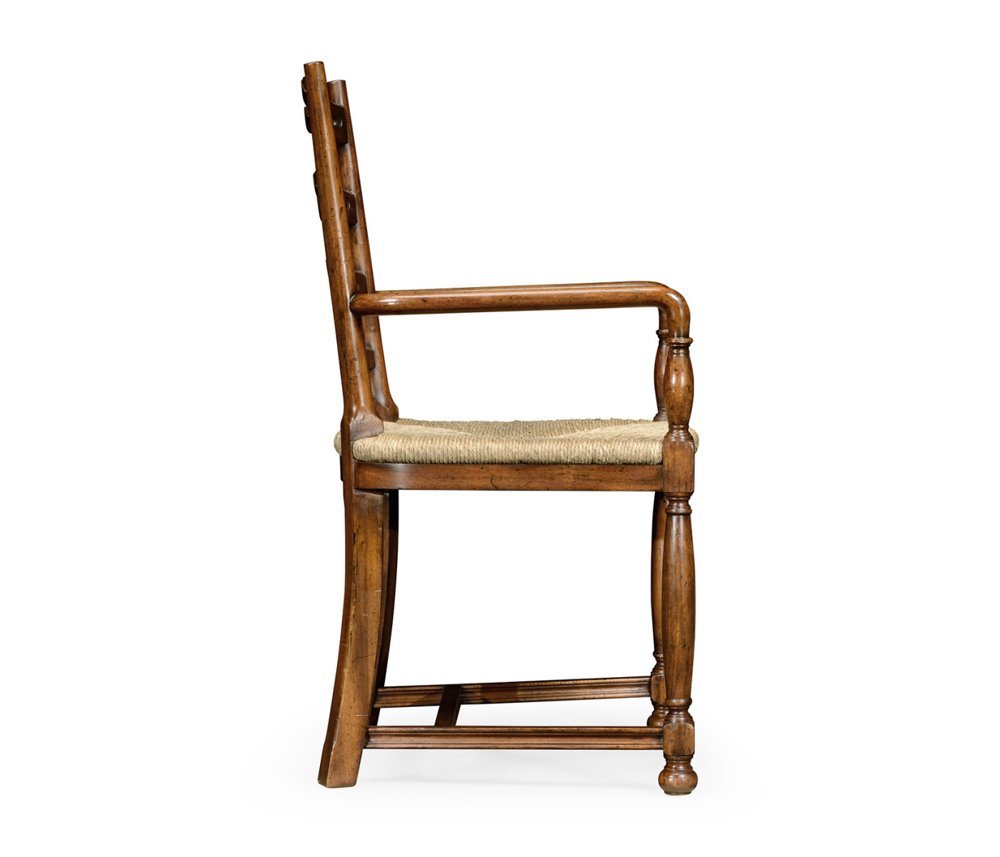 Ladder Back Walnut Chair with Pierced Slats (Arm)