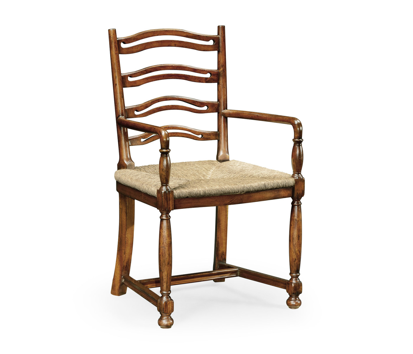 Ladder Back Walnut Chair with Pierced Slats (Arm)