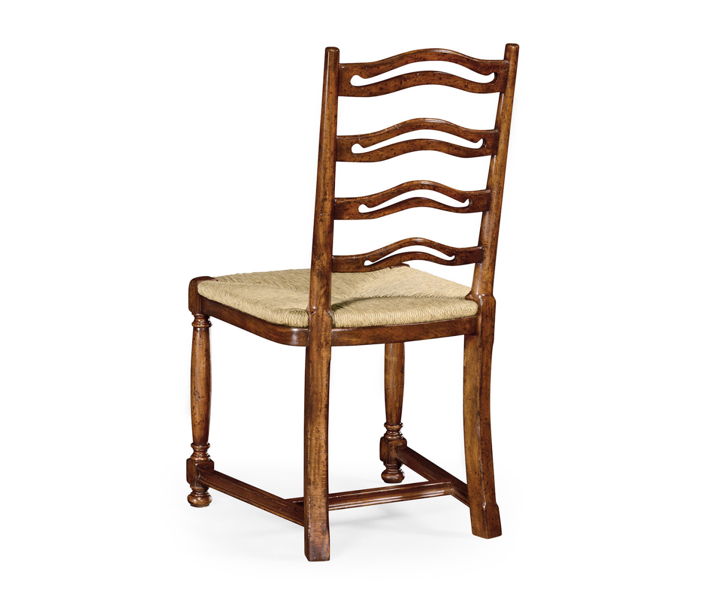 Ladder back walnut chair with pierced slats (Side)