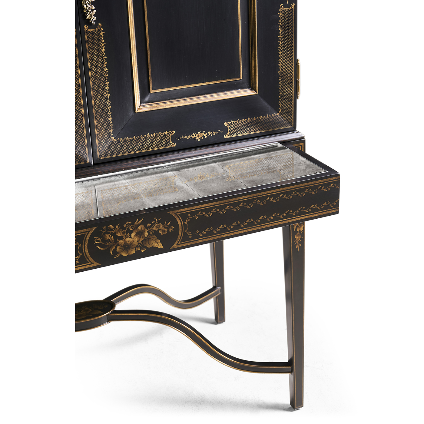 Formal Black & Gold Drinks Cabinet