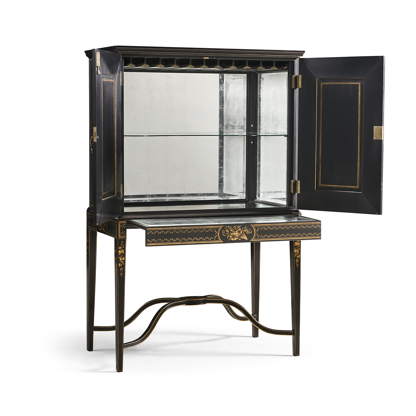 Formal Black & Gold Drinks Cabinet
