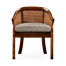Caned walnut salon tub chair