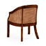 Caned walnut salon tub chair