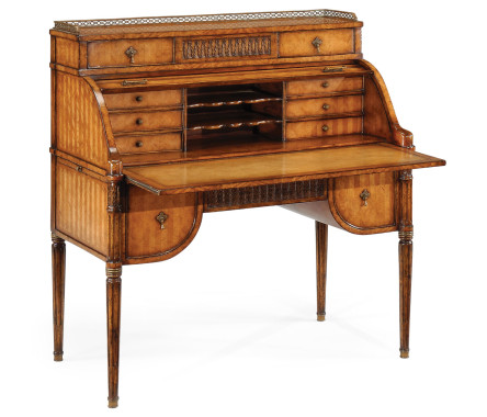 Satinwood Roll Top Desk